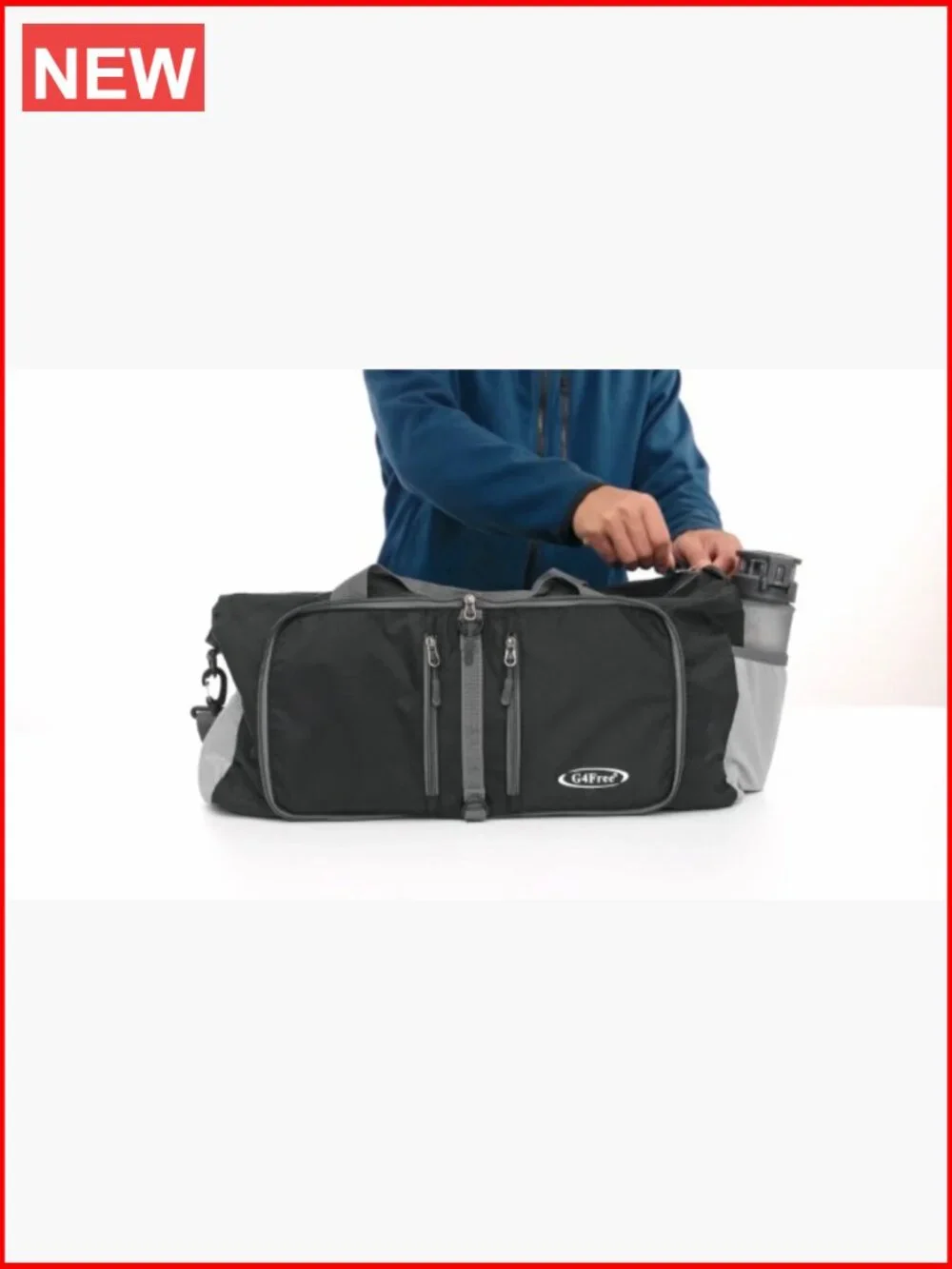 Foldable Duffel Bag, Water-Repellent Travel Backpack, Lightweight Carry-On for